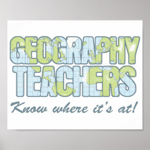 Wissen Geografie-Lehrer, wo es an ist Poster