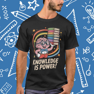 Wissen ist Macht Süßer Gehirn-Charakter T-Shirt