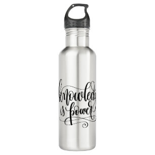 Wissen ist Power Edelstahlflasche