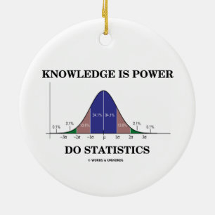 Wissen ist Power tut Statistik-Bell-Kurven-Spaß Keramikornament