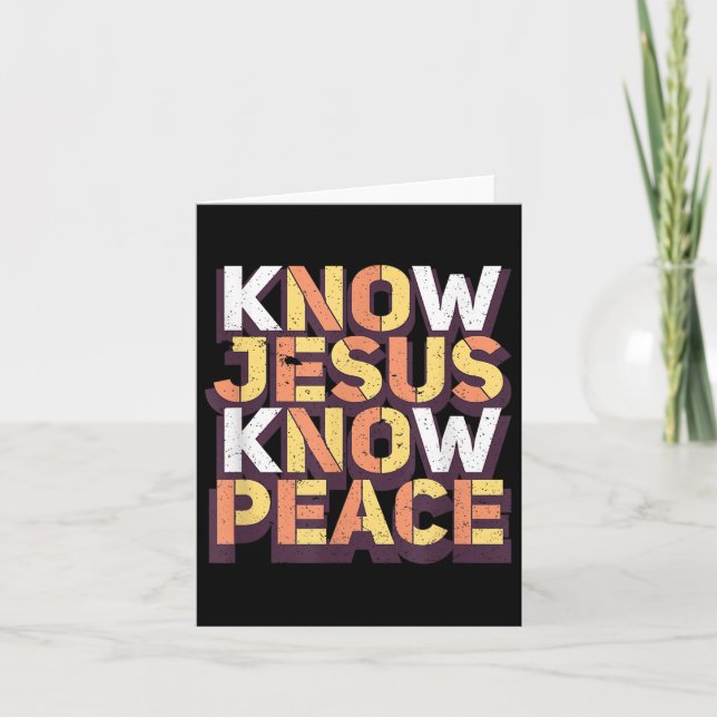 Wissen Jesus kennt den Frieden Christliche religiö Karte (Vorderseite)