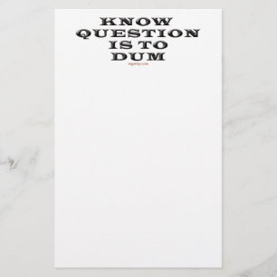 Wissen Sie, dass Frage zu Dum Notizblock ist Briefpapier