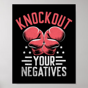 Wissen Sie Ihre negativen Boxer Sportstärke Athlet Poster