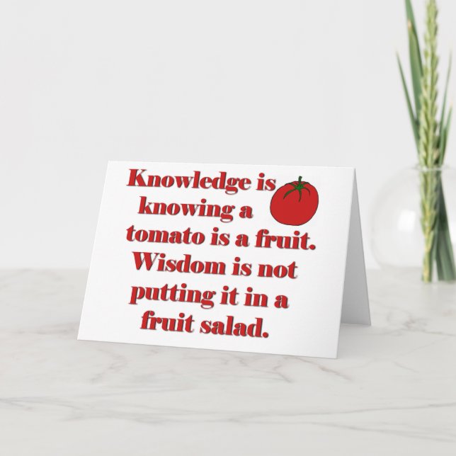 Wissen weiß, dass eine Tomate eine Frucht ist Karte (Vorderseite)