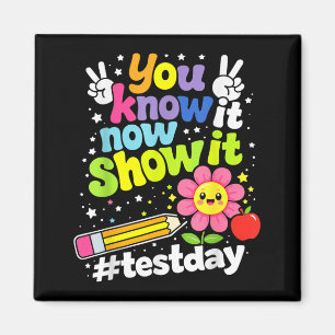 Wissen zeigen Testtag Motivationslehrer Magnet
