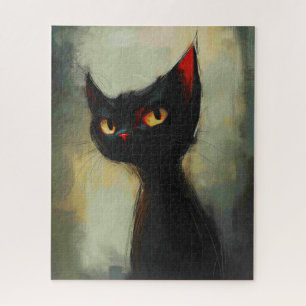 Wissende Schwarze Ninja-Katze