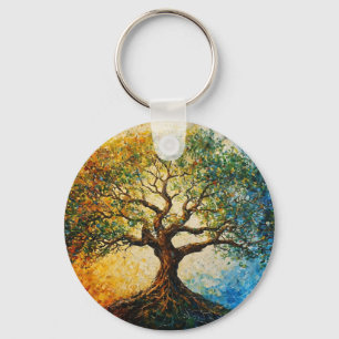 Wissensbaum - Ölgemälde Schlüsselanhänger