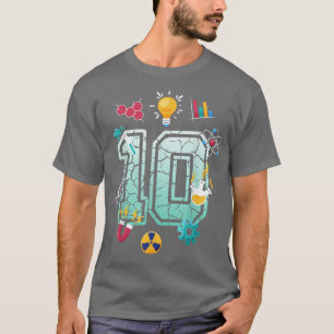 Wissenschaft 10 Jahre alt Geburtstagsschule Party  T-Shirt
