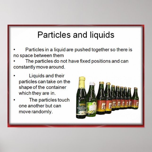 Wissenschaft, Chemie, Partikel in Flüssigkeiten Poster (Vorne)