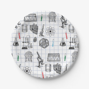 Wissenschaft Chemie Wissenschaftler Muster   Pappteller