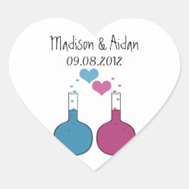 Wissenschaft der Liebe von Hochzeitstickern Herz-Aufkleber