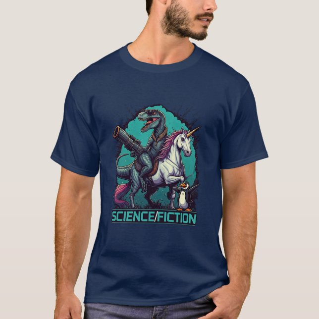 Wissenschaft/Fiktion Raptor Unicorn T-Shirt (Vorderseite)