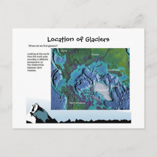 Wissenschaft, Geografie, Lage der Gletscher Postkarte