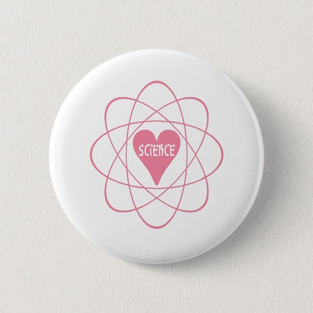 Wissenschaft Herz Valentingeschenk Button (Vorderseite)