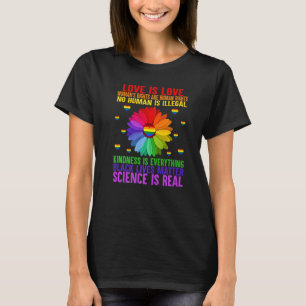Wissenschaft ist echte weibliche LGBT-Regenbogenfl T-Shirt