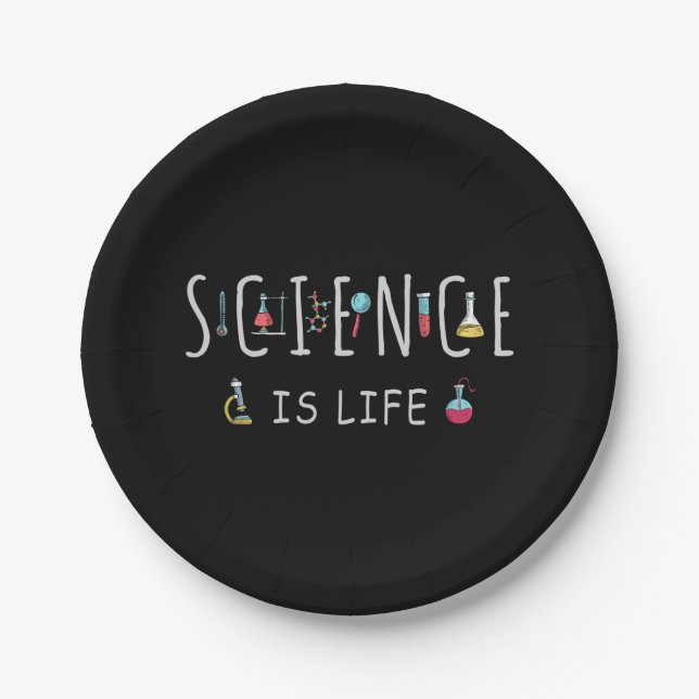 Wissenschaft ist Leben Pappteller (Vorderseite)