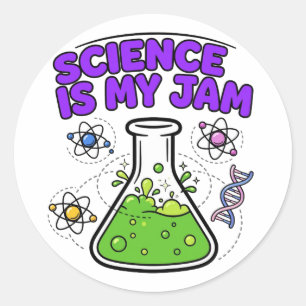 Wissenschaft ist mein Jam Lab Fun Rund Sticker