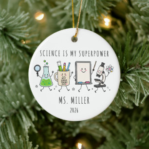 Wissenschaft ist mein Superheld-Lehrer Keramik Ornament