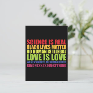 Wissenschaft ist real Black Lives Matter LGBT Stol Postkarte