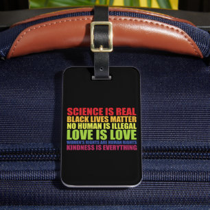 Wissenschaft ist real Schwarz ist wichtig LGBT Sto Gepäckanhänger