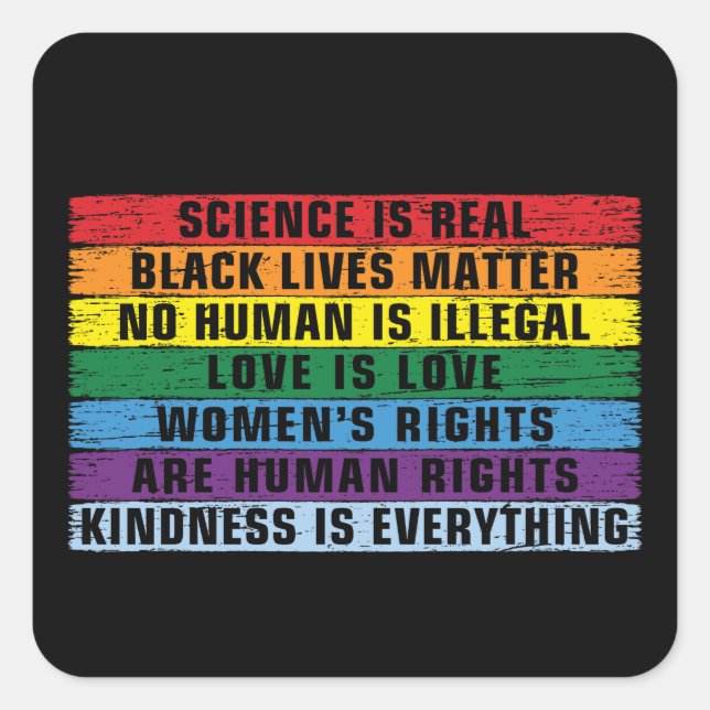 Wissenschaft ist real - schwarz Lives Matter Squar Quadratischer Aufkleber (Vorderseite)