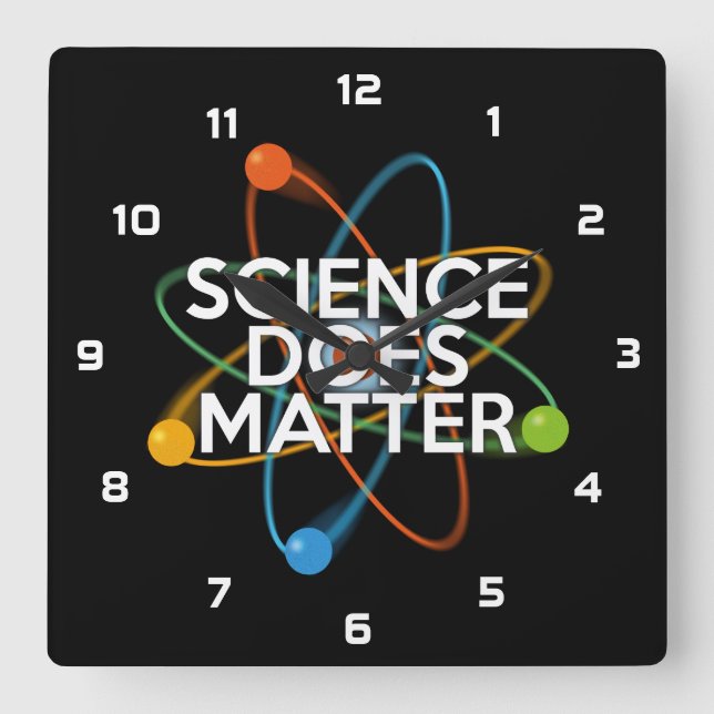 WISSENSCHAFT IST VON BEDEUTUNG QUADRATISCHE WANDUHR (Vorderseite)