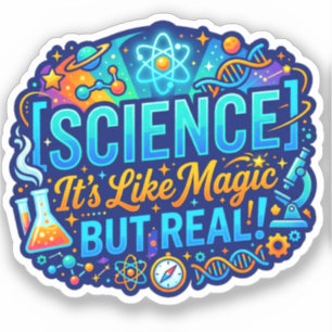 Wissenschaft ist wie Magie, aber echt   Lustiger L Aufkleber
