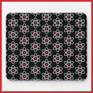 Wissenschaft Lover Black and Red Atom Mousepad