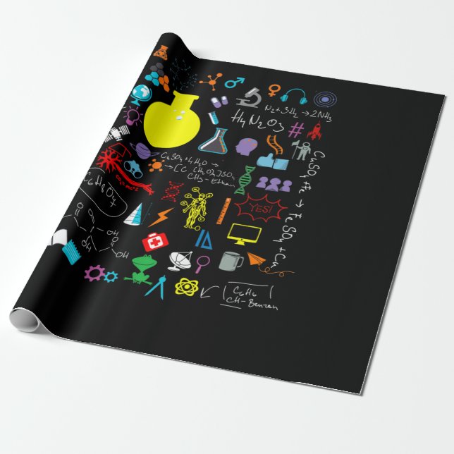 Wissenschaft Physik Mathematik Chemie Biologie Ast Geschenkpapier (Ungerollt)
