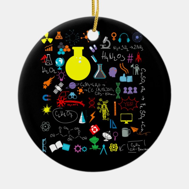 Wissenschaft Physik Mathematik Chemie Biologie Ast Keramik Ornament (Vorne)