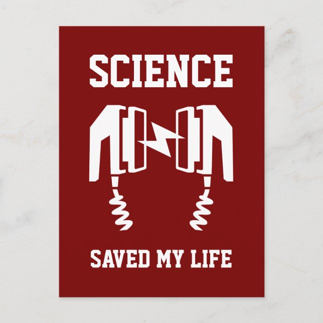 Wissenschaft Rettete mein Leben Postkarte (Vorderseite)