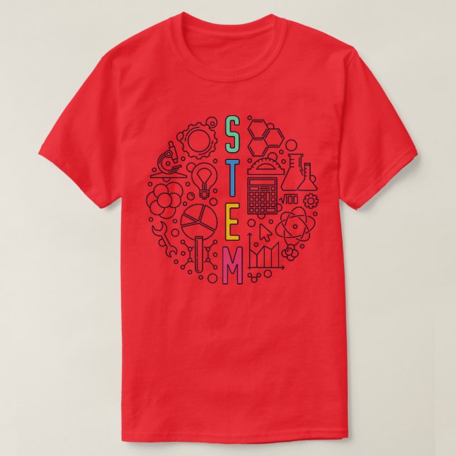 Wissenschaft, Technik, Ingenieurwesen und Mathemat T-Shirt (Design vorne)
