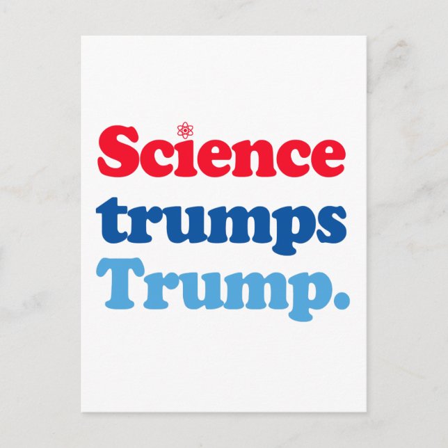 Wissenschaft trumpiert Trump Postkarte (Vorderseite)