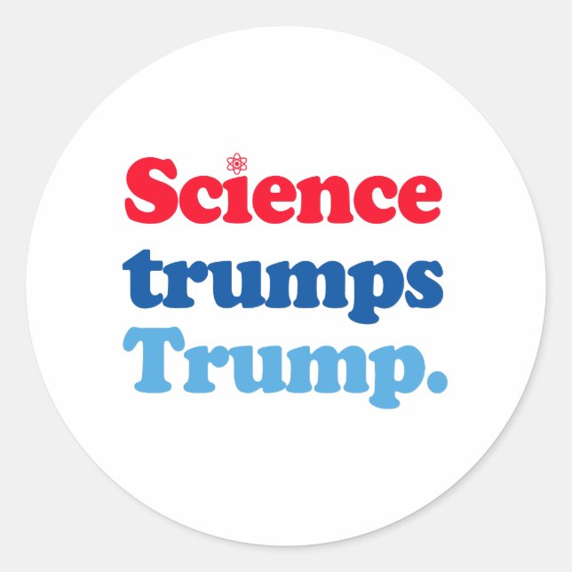 Wissenschaft trumpiert Trump Runder Aufkleber (Vorderseite)