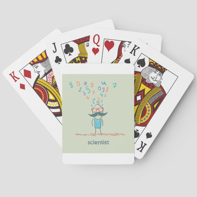 Wissenschaftler-denkende Spielkarten (Rückseite)