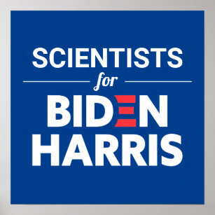Wissenschaftler für Biden Harris Custom Text Blue Poster