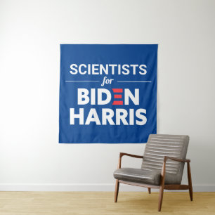 Wissenschaftler für Biden Harris Custom Text Blue Wandteppich