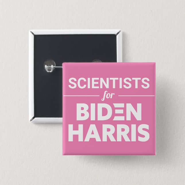 Wissenschaftler für Biden Harris Custom Text Pink Button (Vorne & Hinten)