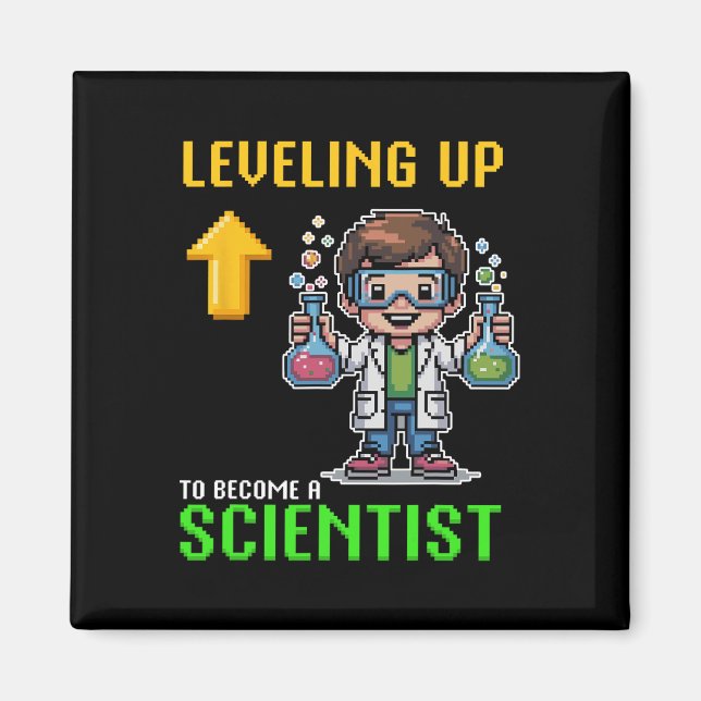 Wissenschaftler-KK für Schüler-Funny-Gamer-Junge Magnet (Vorne)