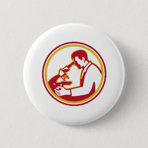 Wissenschaftler Labor Forscher Chemiker Mikroskop Button