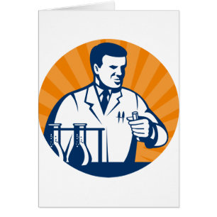 Wissenschaftler mit Laborapparatereagenzglas