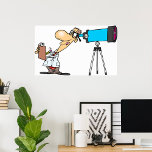 Wissenschaftler mit Telescope Astronomie Science S Poster<br><div class="desc">Inspirier Neugier und eine Liebe für die Wissenschaft mit diesem lustigen Cartoon Poster. Dieses Design, das von einem sonderbaren Wissenschaftler mit einem Teleskop begleitet wird, eignet sich perfekt für Astronomie-Liebhaber, Weltraum-Enthusiasten und Wissenschaftsfreaks. Egal, ob Sie ein Klassenzimmer, ein Büro, einen Labrador oder ein Schlafzimmer dekorieren, dieses Poster verleiht jedem Raum...</div>