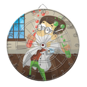 Wissenschaftler mit Teströhren Dartscheibe