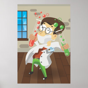 Wissenschaftler mit Teströhren Poster
