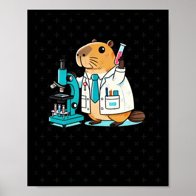 Wissenschaftliche Capybara-Experimente im Labor Poster (Vorne)
