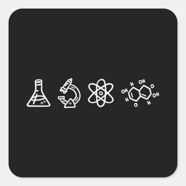 Wissenschaftliche Elemente Quadratischer Aufkleber (Vorderseite)