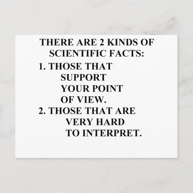 wissenschaftliche Fakten Postkarte (Vorderseite)