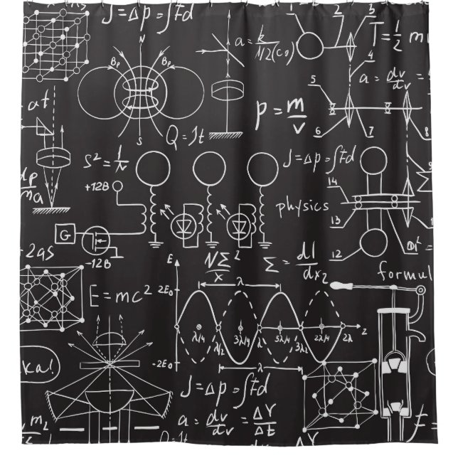 Wissenschaftliche Formeln: Chalkboard-Berechnungsm Duschvorhang (Vorderseite)
