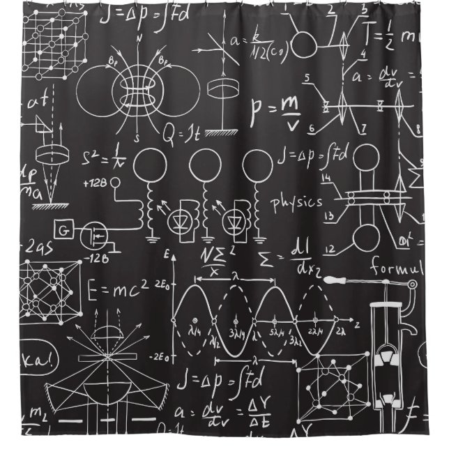 Wissenschaftliche Formeln: Chalkboard-Berechnungsm Duschvorhang (Vorderseite)