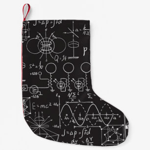 Wissenschaftliche Formeln: Chalkboard-Berechnungsm Kleiner Weihnachtsstrumpf